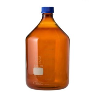 【柴田科学】ねじ口びん(メジュームびん) 茶褐色 青キャップ付 5L 017210-5000