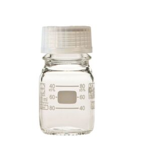 【柴田科学】プレミアムボトル(メジュームびん) 白キャップ付 100mL【10個】 017260-100A