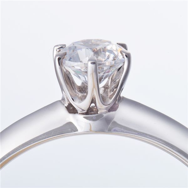 Dカラー・VVS2・EX Pt0.3ct ダイヤリング ソリティア一粒ダイヤ(鑑定書付き) 7号 - 画像 (3)