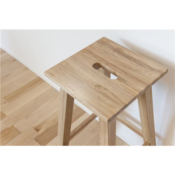 カウンターチェア ハイチェア 幅39cm ナチュラル 木製 角ハイスツール MTK-530NA リビング ダイニング 店舗 飲食店 - 画像 (2)