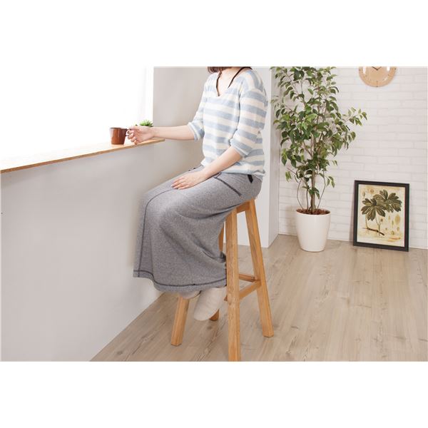 カウンターチェア ハイチェア 幅35cm ナチュラル 木製 丸ハイスツール MTK-531NA リビング ダイニング 店舗 飲食店 - 画像 (2)