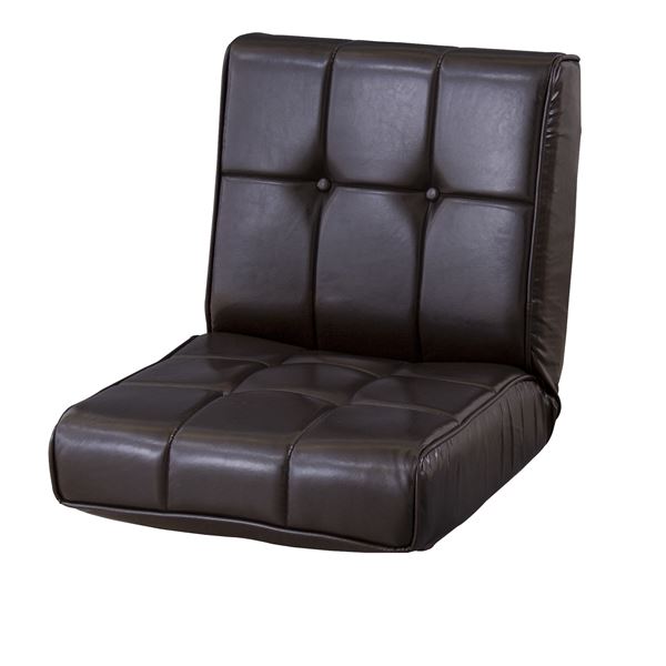 ローソファー フロアソファー 幅51cm 1人掛け ブラウン 42段階 リクライニング 脚付き スチール リビング ダイニング - 画像 (2)