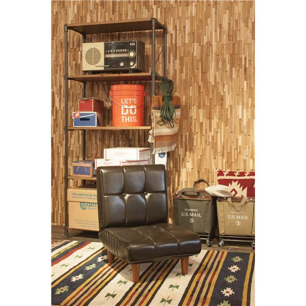 ローソファー フロアソファー 幅51cm 1人掛け ブラウン 42段階 リクライニング 脚付き スチール リビング ダイニング - 画像 (3)