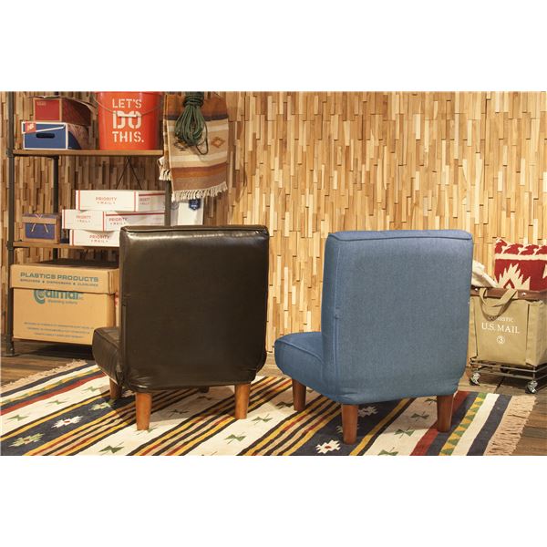 ローソファー フロアソファー 幅51cm 1人掛け ブラウン 42段階 リクライニング 脚付き スチール リビング ダイニング - 画像 (4)