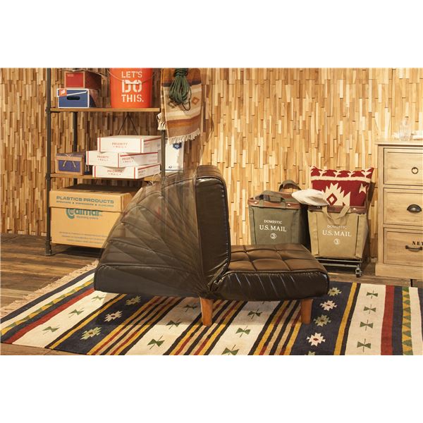 ローソファー フロアソファー 幅51cm 1人掛け ブラウン 42段階 リクライニング 脚付き スチール リビング ダイニング - 画像 (5)