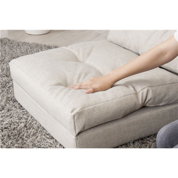 ソファーベッド 幅60cm グレー 14段階リクライニング スチール エリス シングル 3way リビング ダイニング ベッドルーム - 画像 (4)