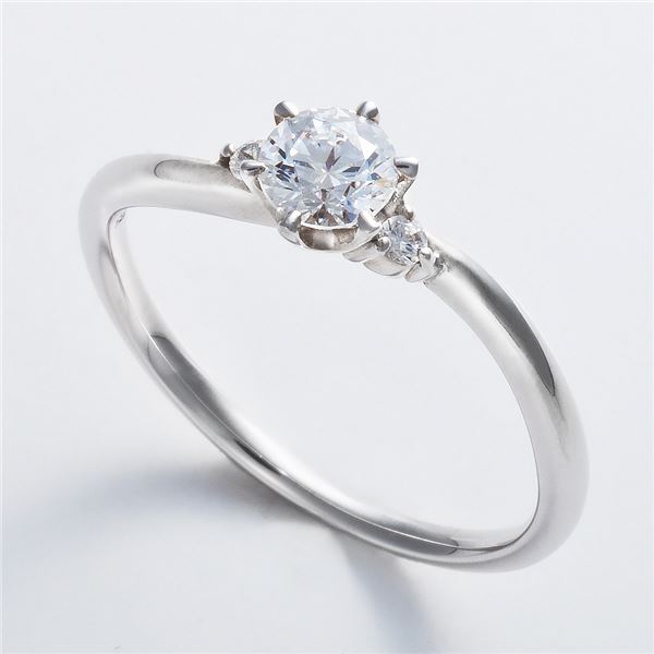 Dカラー・VVS2・EX Pt0.3ct ダイヤリング 両側ダイヤモンド(鑑定書付き) 19号 - 画像 (2)