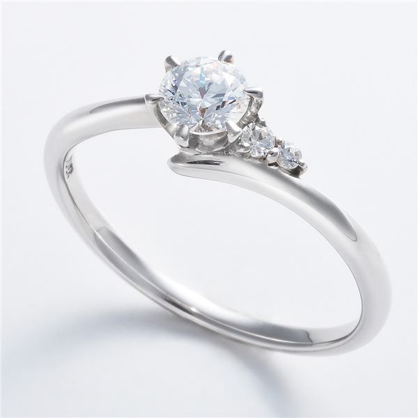 Dカラー・VVS2・EX Pt0.3ct ダイヤリング サイドダイヤモンド (鑑定書付き) 17号 - 画像 (2)