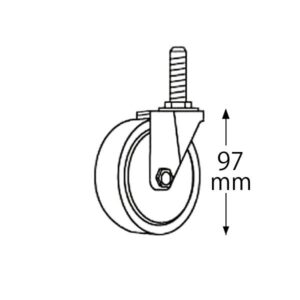 エレクター ウレタンキャスターHDR75 ストッパー無 2個