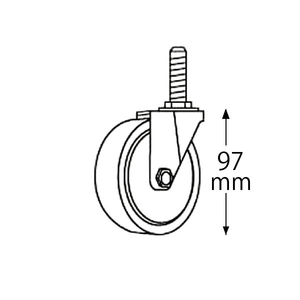 エレクター ウレタンキャスターHDR75 ストッパー無 2個