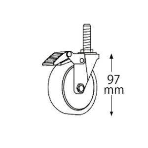 エレクター ウレタンキャスターHDRS75ストッパー付 2個