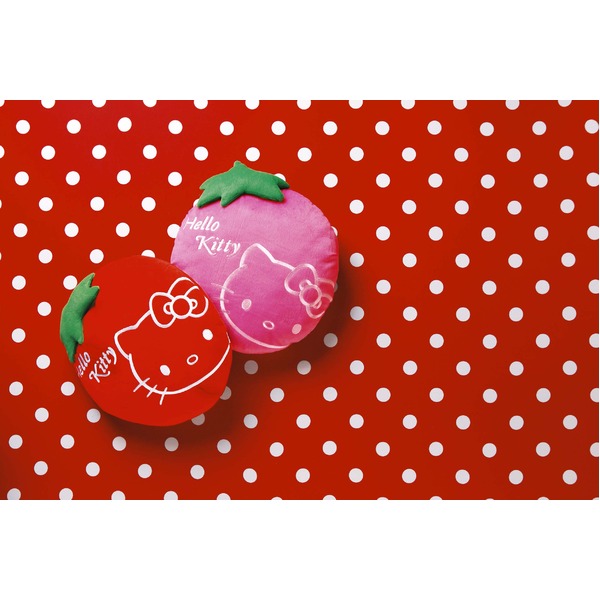 HeLLo Kitty ハローキティ ストロベリークッション【Lサイズ/レッド】 ベルボア生地使用 - 画像 (2)