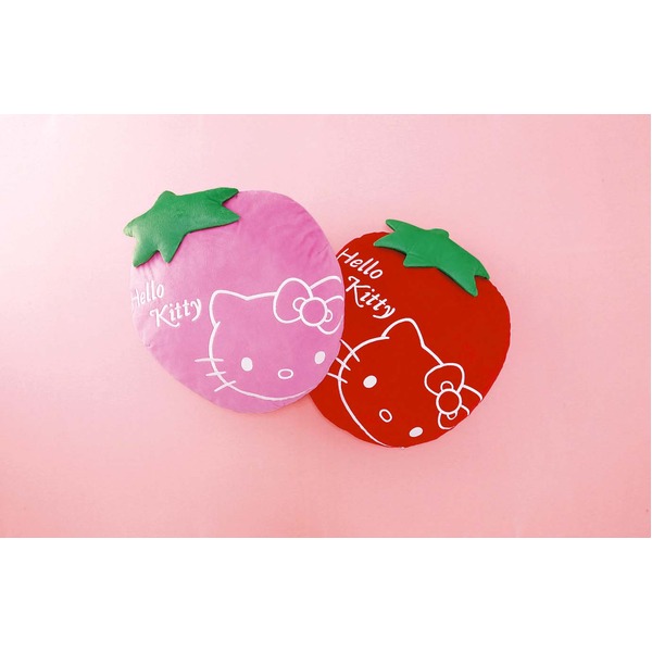 HeLLo Kitty ハローキティ ストロベリークッション【Lサイズ/レッド】 ベルボア生地使用 - 画像 (3)