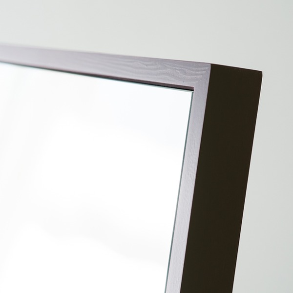 細枠スタンドミラー 幅22cm(ブラウン/茶) 天然木/姿見鏡/スリム/高級感/木製/飛散防止加工/折りたたみ/北欧風/日本製/完成品/NK-1 - 画像 (4)