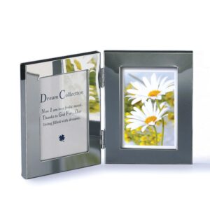 メタルダブルフォトフレーム/写真立て 【L版=サービスサイズ】 鏡面加工 箱入り