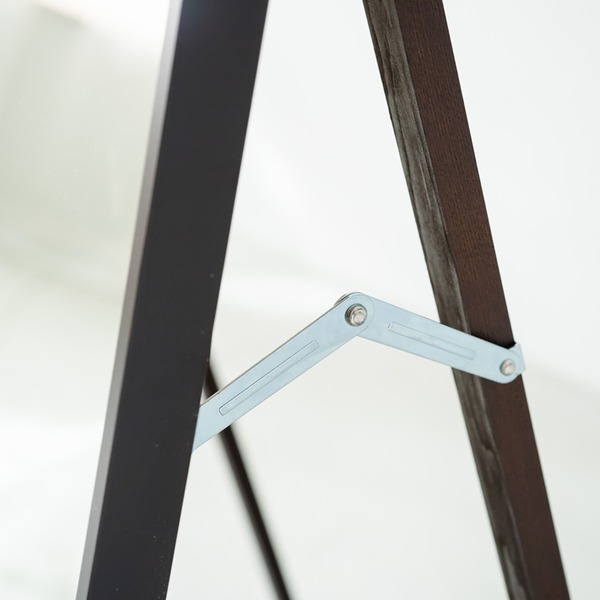 細枠スタンドミラー 幅22cm(ブラウン/茶) 天然木/姿見鏡/スリム/高級感/木製/飛散防止加工/折りたたみ/北欧風/日本製/完成品/NK-1 - 画像 (5)