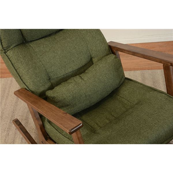 ロッキングチェア リクライニングチェア 約幅59cm 足置き 肘付き 張地:ポリエステル 7段リクライニング リビング【代引不可】 - 画像 (2)