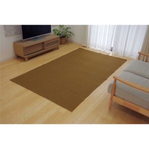 ラグマット/絨毯 【2畳 ベージュ 約140×240cm】 洗える 防傷 防滑加工 ホットカーペット対応 〔リビング ダイニング〕【代引不可】