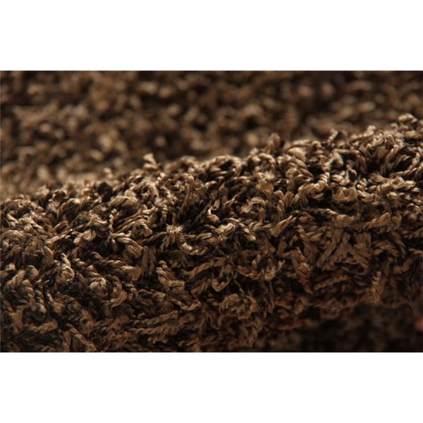 ラグマット/絨毯 【3畳 無地 ブラウン 約190×240cm】 日本製 防炎 抗菌 防臭 防ダニ 通年使用 シャギー タフト 〔リビング〕【代引不可】 - 画像 (5)