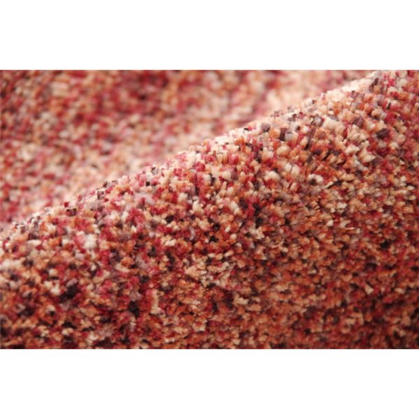 ラグマット/絨毯 【円形 丸型 ミックスカラー ワイン 約180cm】 日本製 抗菌 防臭 防ダニ タフト 床暖房対応 〔リビング〕【代引不可】 - 画像 (4)