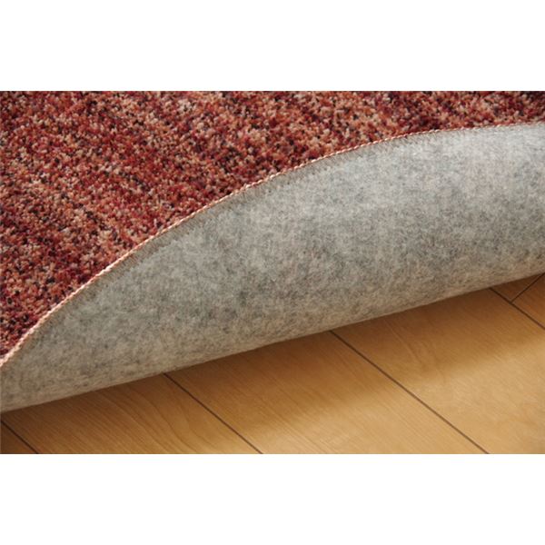 ラグマット/絨毯 【円形 丸型 ミックスカラー ワイン 約180cm】 日本製 抗菌 防臭 防ダニ タフト 床暖房対応 〔リビング〕【代引不可】 - 画像 (6)