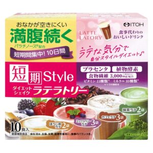 短期スタイル ダイエットシェイク ラテラトリー 10食分 25g10袋) ダイエットおきかえ食品 プラセンタ 食物繊維 パウ