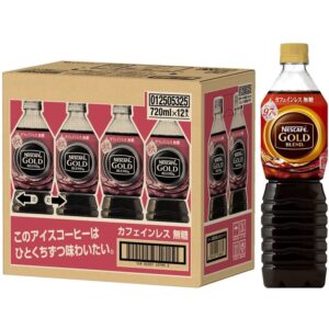 ネスカフェ ゴールドブレンド ボトルコーヒー カフェインレス 無糖 720ml12本お休み前のリラックスタイムにアイスコーヒーコーヒー ペ